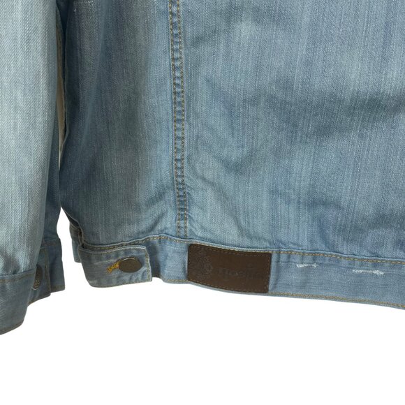 Nostic Distressed Denim Jacket Shirt Mens XXL Light Wash - Picture 9 of 11